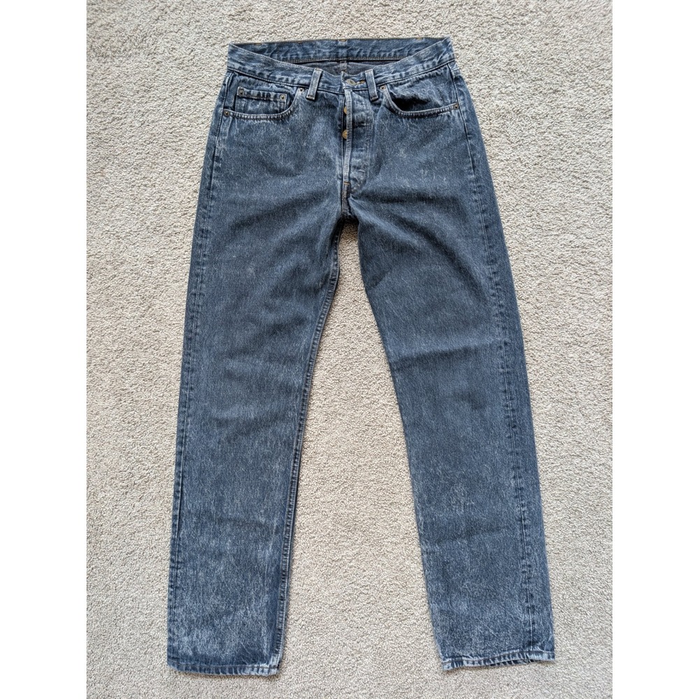 Vintage 90s Levi's 501 Jeans Made USA 31x30.5 Acid Wash Marbled Fade Button Fly